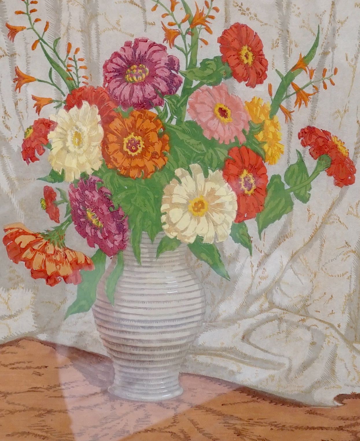 Martin Erich Philipp (1887-1978), Woodcut, Still life, signed, 42.5 cm X 36 cm
